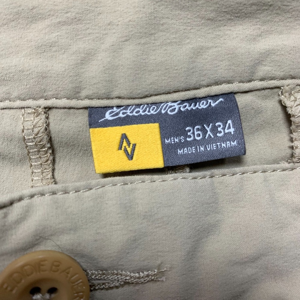 Eddie Bauer Travex Pants Mens 36x29 Measured Beige Hiking Outdoors Tag: 36x34 - Picture 3 of 8